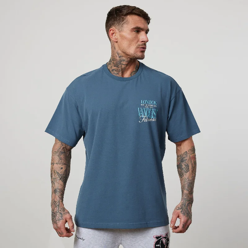 Stylish Comfort Vanquish TSP Teal Blue Pushing Boundaries Oversized T Shirt