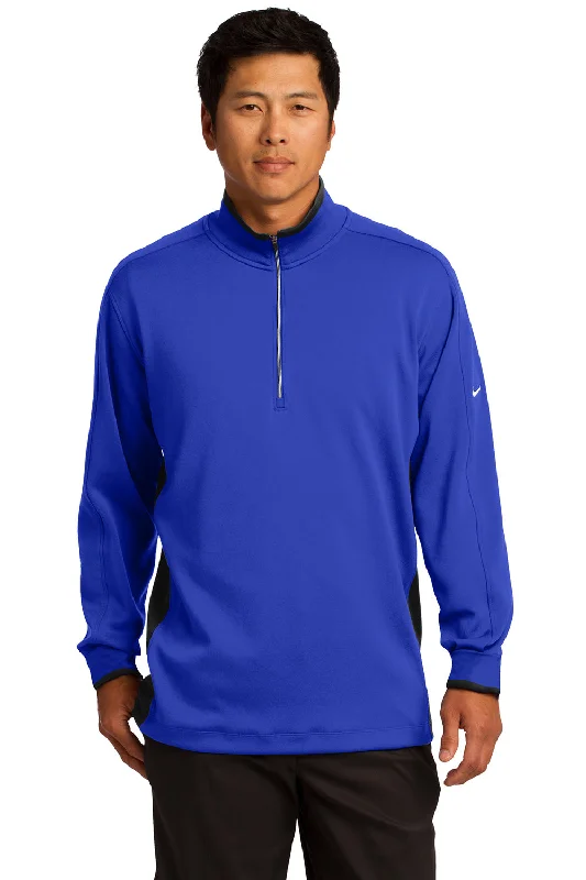 Sweater Vest Nike Mens Dri-Fit Moisture Wicking 1/4 Zip Sweatshirt - Royal Blue/Black/White