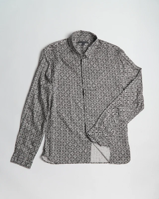 Modern Apparel Rodney Long Sleeve Shirt In Foulard Print