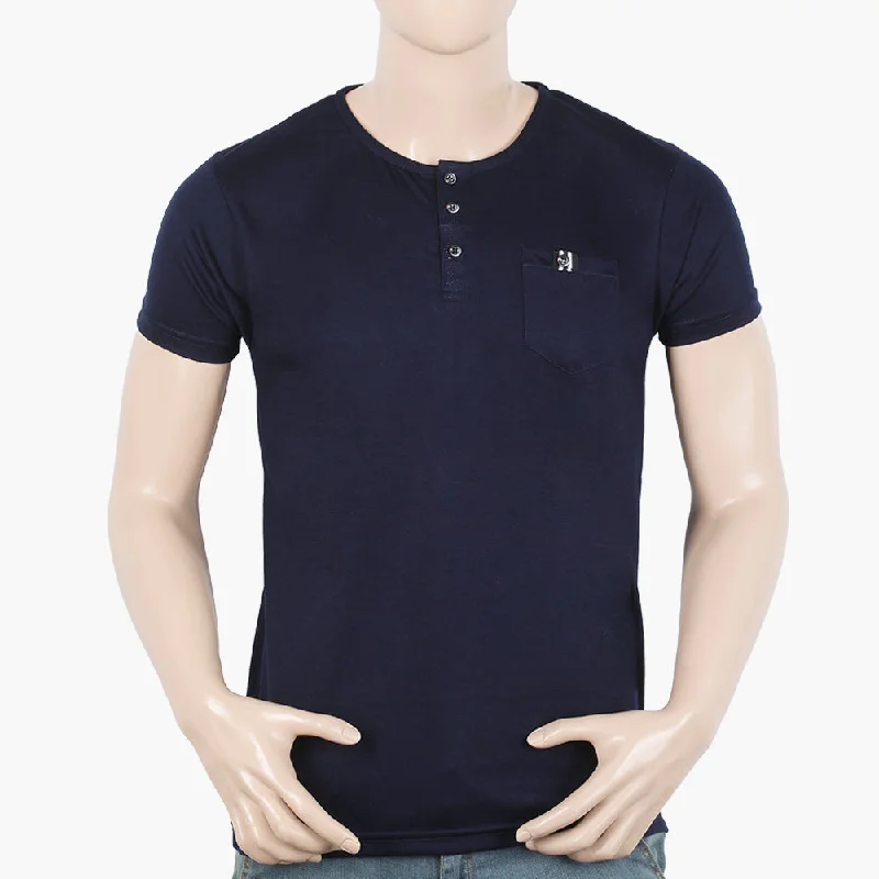 Modern Casuals Men's Half Sleeves T-Shirt - Navy Blue