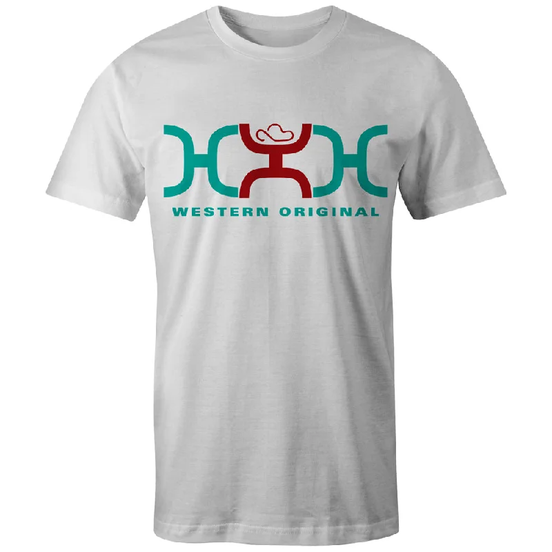 Comfy Styles "Loop" White w/Turquoise /Red Logo T-shirt