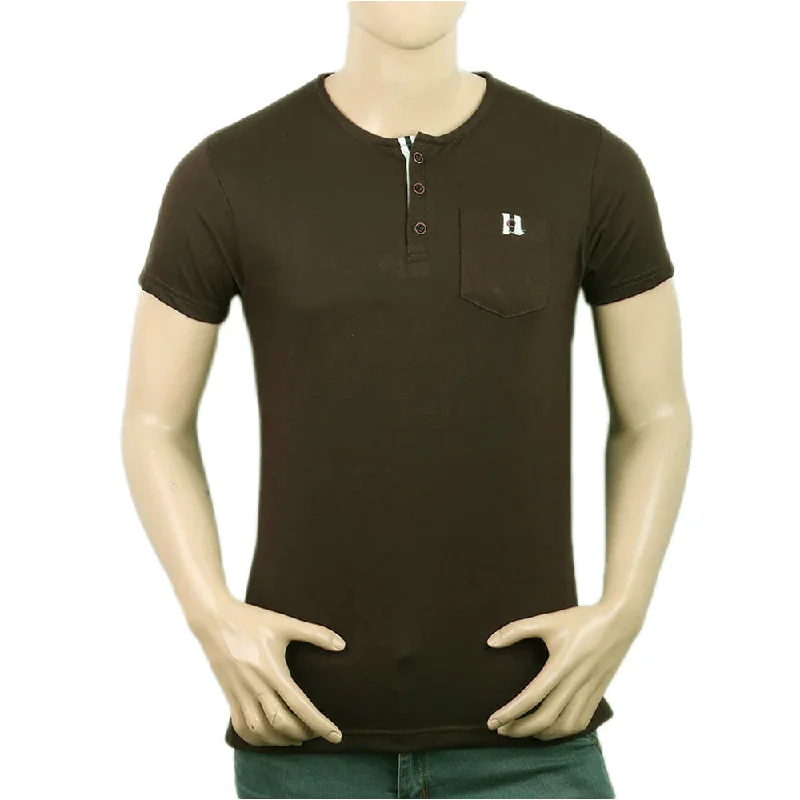 Classic Casual Men's Half Sleeves T-Shirt - Olive Green