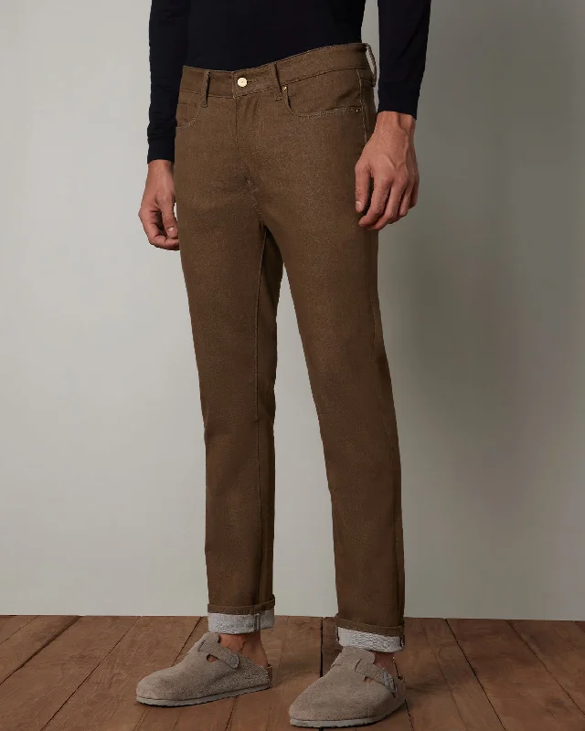 Comfortable Pants Earthy Brown Stretch Jeans