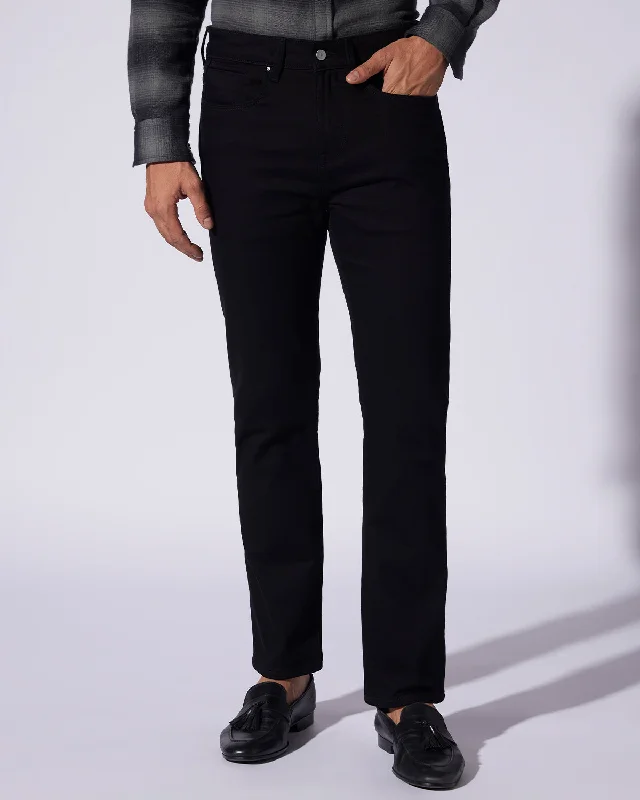 Relaxed Looks Ebony Slub Stretch Jeans - Black