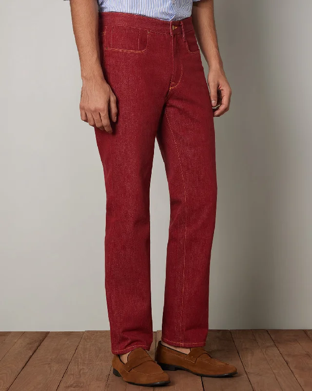 Trendy Apparel Japanese Classic Red Rigid Jeans