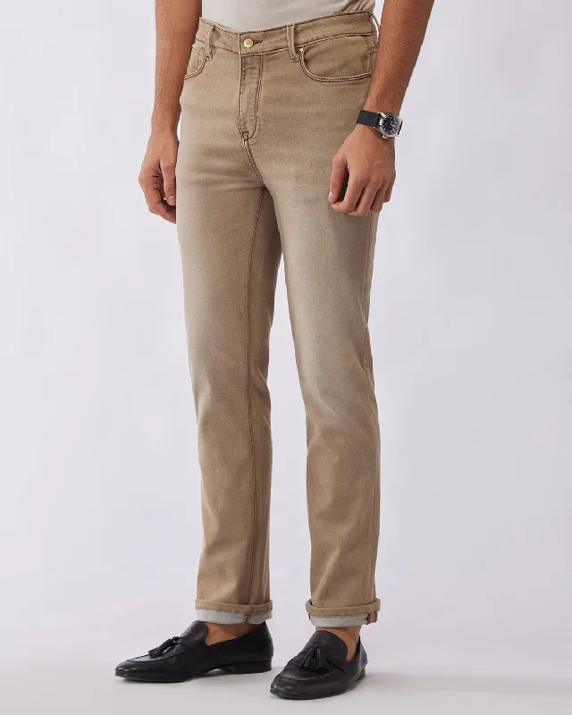 Versatile Style Khaki Cloud Wash Stretch Jeans