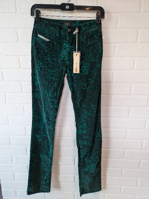 Warm Essentials Pants Corduroy By Diesel In Black & Green, Size: 00