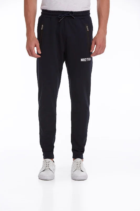 Essential Wardrobe Regular Fit Cotton Blend Navy Sweatpants