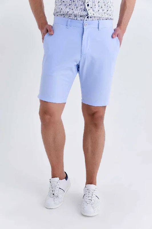 Practical Looks Regular Fit Side Pocket Low Waist Light Blue Cotton Shorts