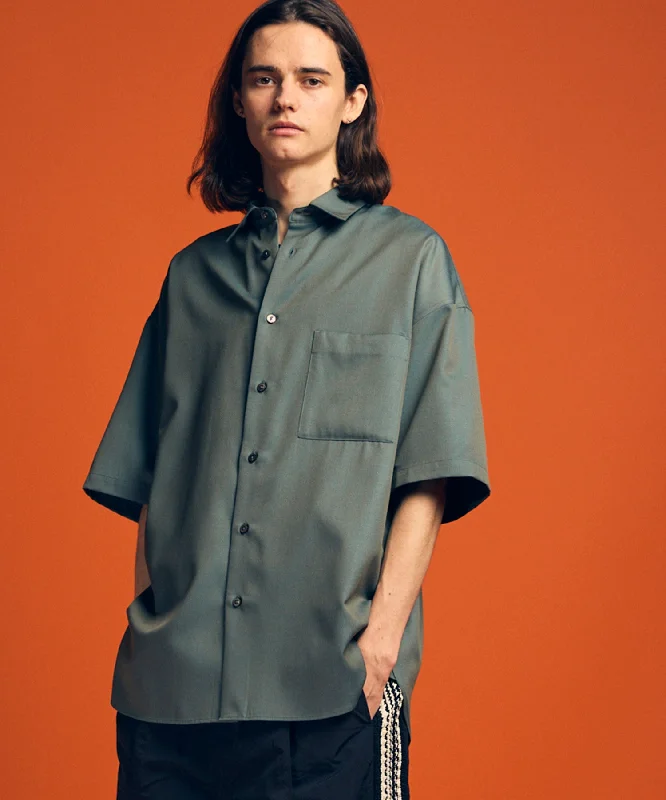 Modern Style High Count Wool Prime-Over Short Sleeve Shirt