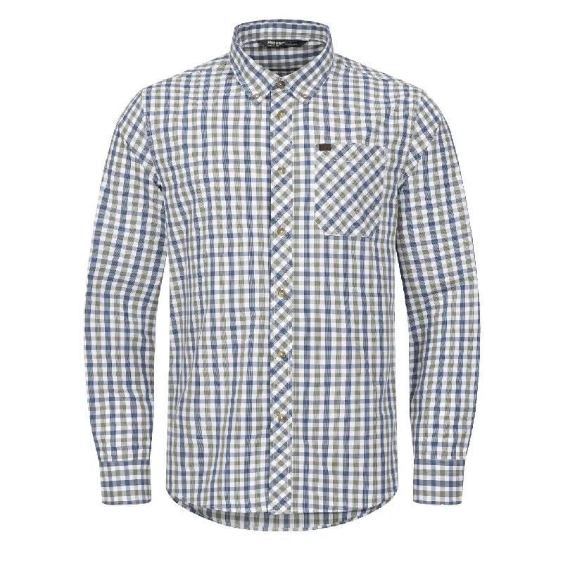 Active Wear Blaser Juno Check Shirt Olive / Blue