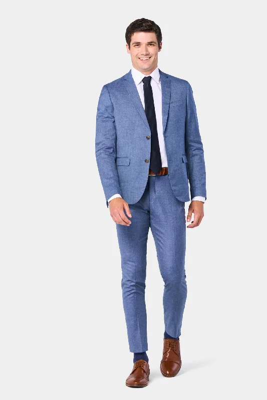 Bomber Jackets Blue Sharkskin 2 Button Suit