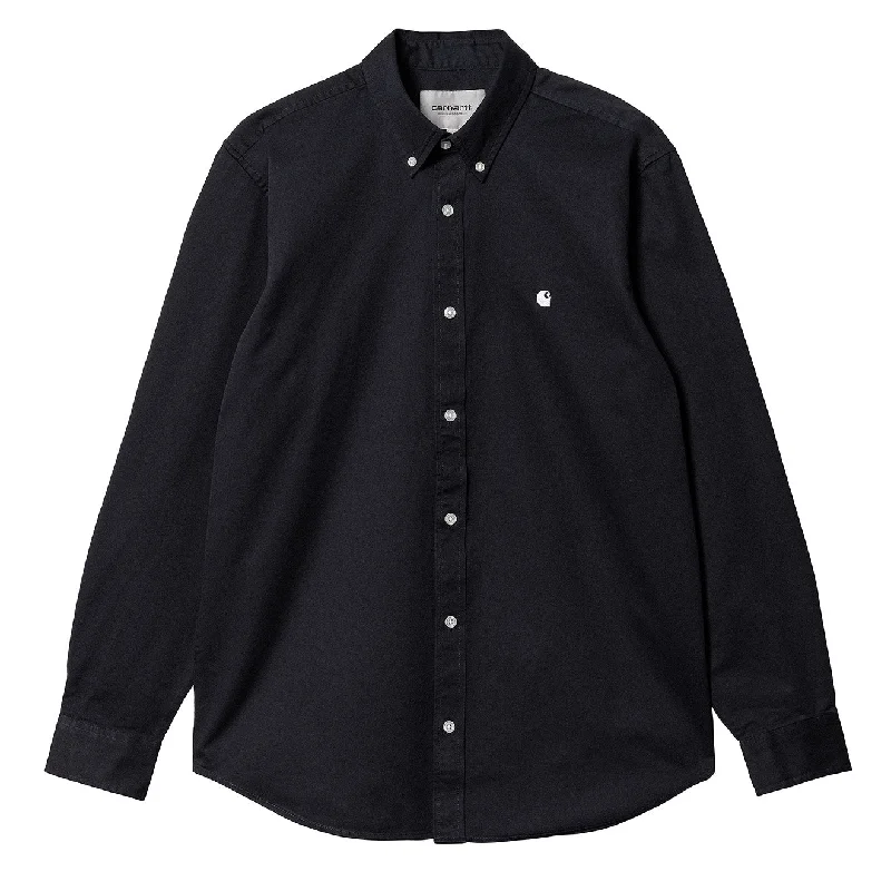 Tailored Coats Carhartt WIP L/S Madison Shirt Dark Navy / White