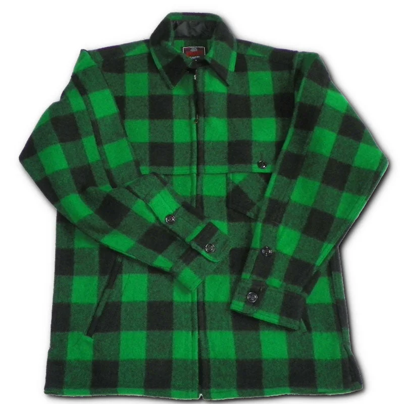 Smart Casual Double Cape Jac Shirt - Green Black 2" Check