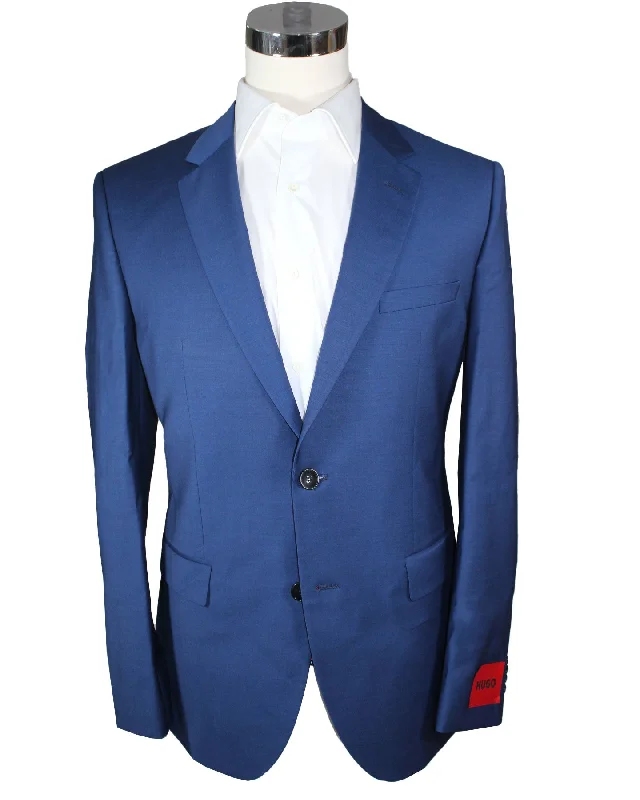 Relaxed Casuals Hugo Boss Sport Coat Royal Blue HUGO Regular Fit - Stretch Wool Blazer EU 54 / US 44 SALE