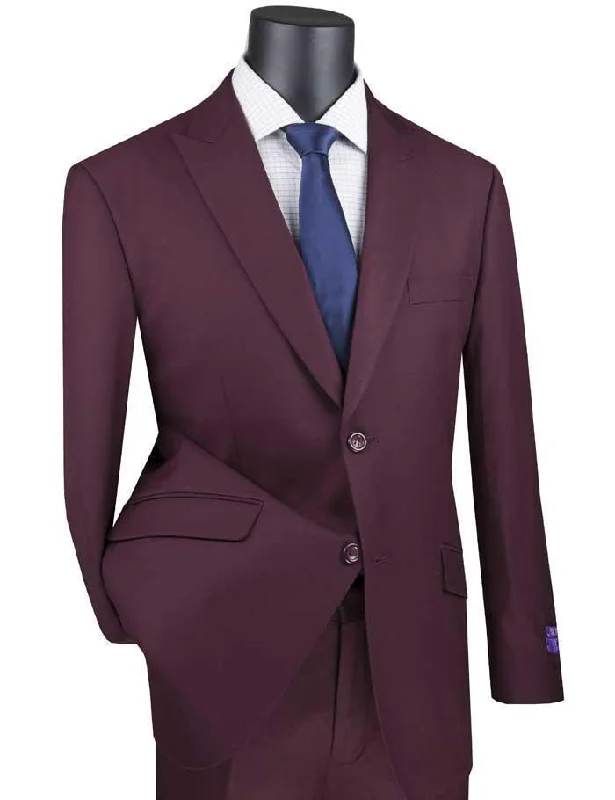 Smart Looks Maroon Modern Fit Peak Lapel Suit