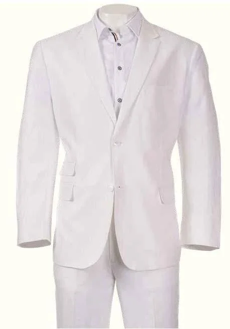 Street-Friendly Wear Inserch White Linen 2 PC Suit