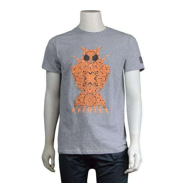 Military Jackets Graphic Tees! Reflective Owl on Grey