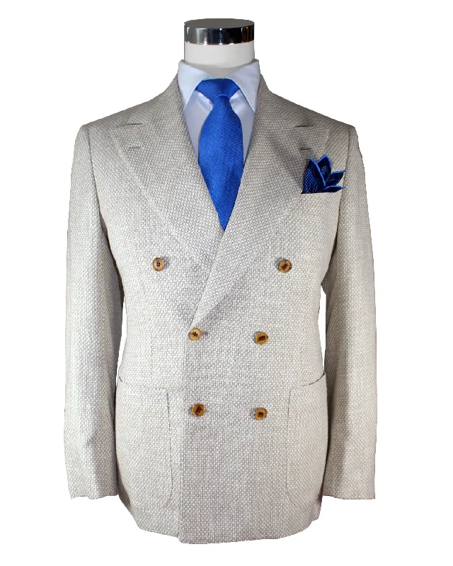 Stylish Blazers Sartorio Sport Coat Light Gray Beige - Double Breasted Men Blazer EU 52 / US 42 SALE