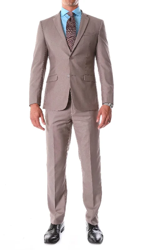 Modern Casuals Oslo Collection - Slim Fit 2 Piece Suit Color Taupe