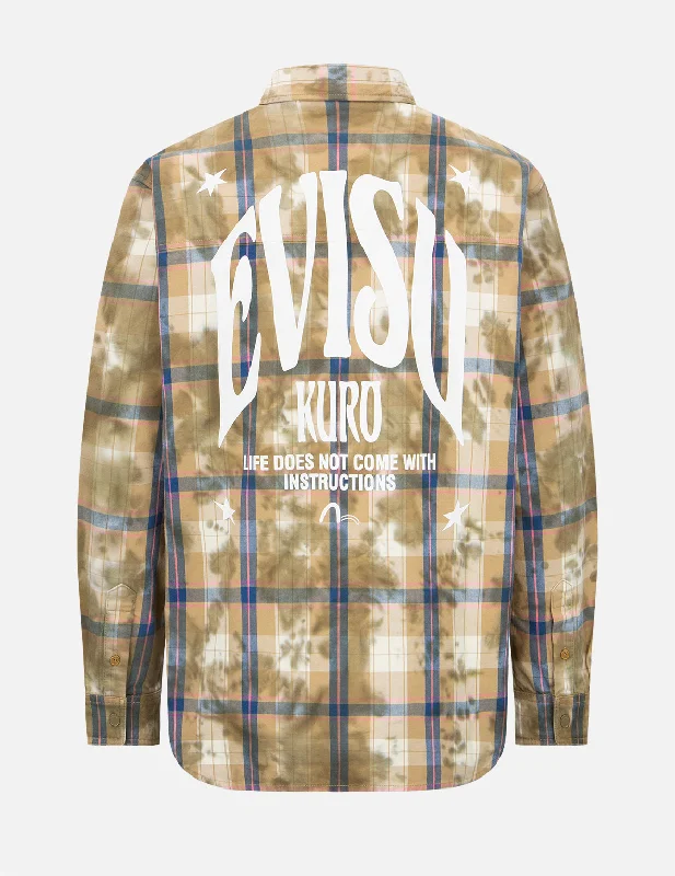 Street Hoodies Tie-dyed Check Shirt