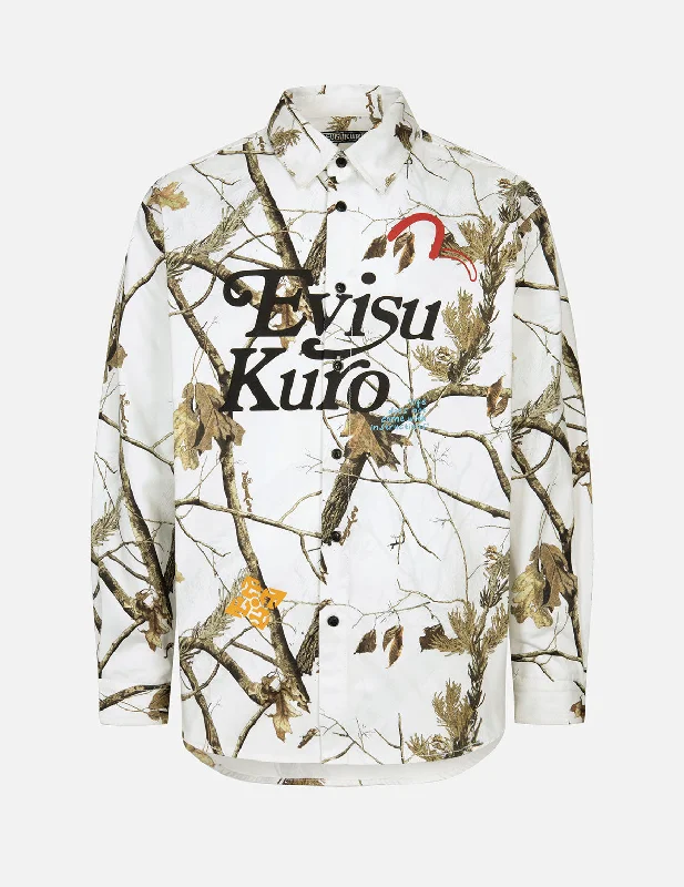 Casual Hoodies Tree Camouflage Print Oversized Shirt